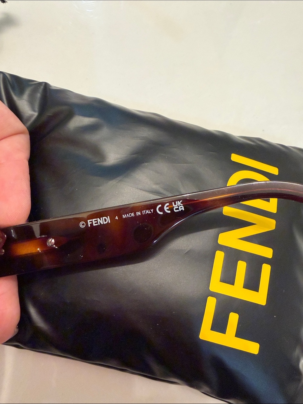 Fendi Tortoiseshell Frame Sunglasses with Dark Brown Lenses - Picture 6 of 9